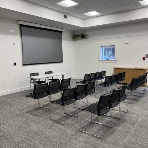 chairs and projector screen