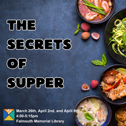 The Secrets of Supper in bold with image of food in bowls