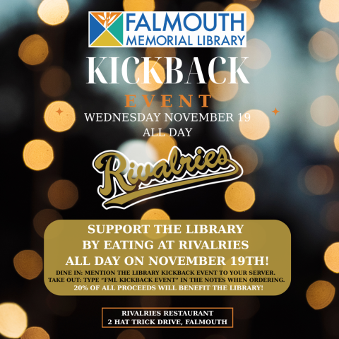 Restaurant background with gold polka dots Rivalries Kickback Falmouth Memorial Library