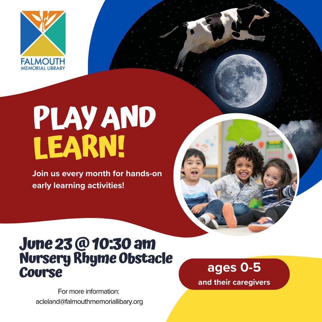 a picture of preschool age children laughing with a background of a cow jumping over the moon